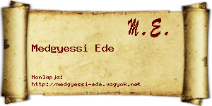 Medgyessi Ede névjegykártya